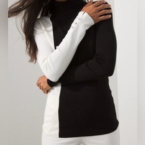 Chico’s color block black and white turtleneck sweater